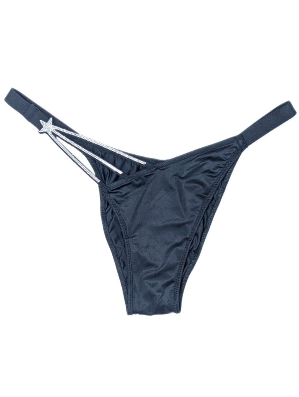 Victoria's Secret Very Sexy Brazilian Panty Medium Women Black Star Shine Strap